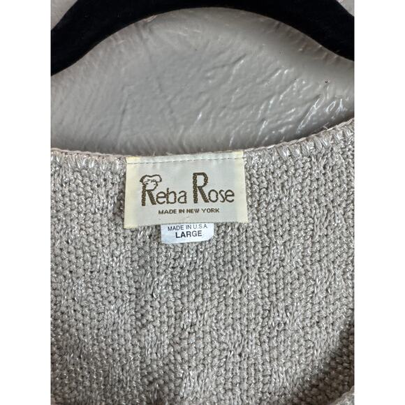 Reba Rose Made In New York Sweater Short Sleeve Cardigan Knit Womens Size Large - Picture 3 of 5